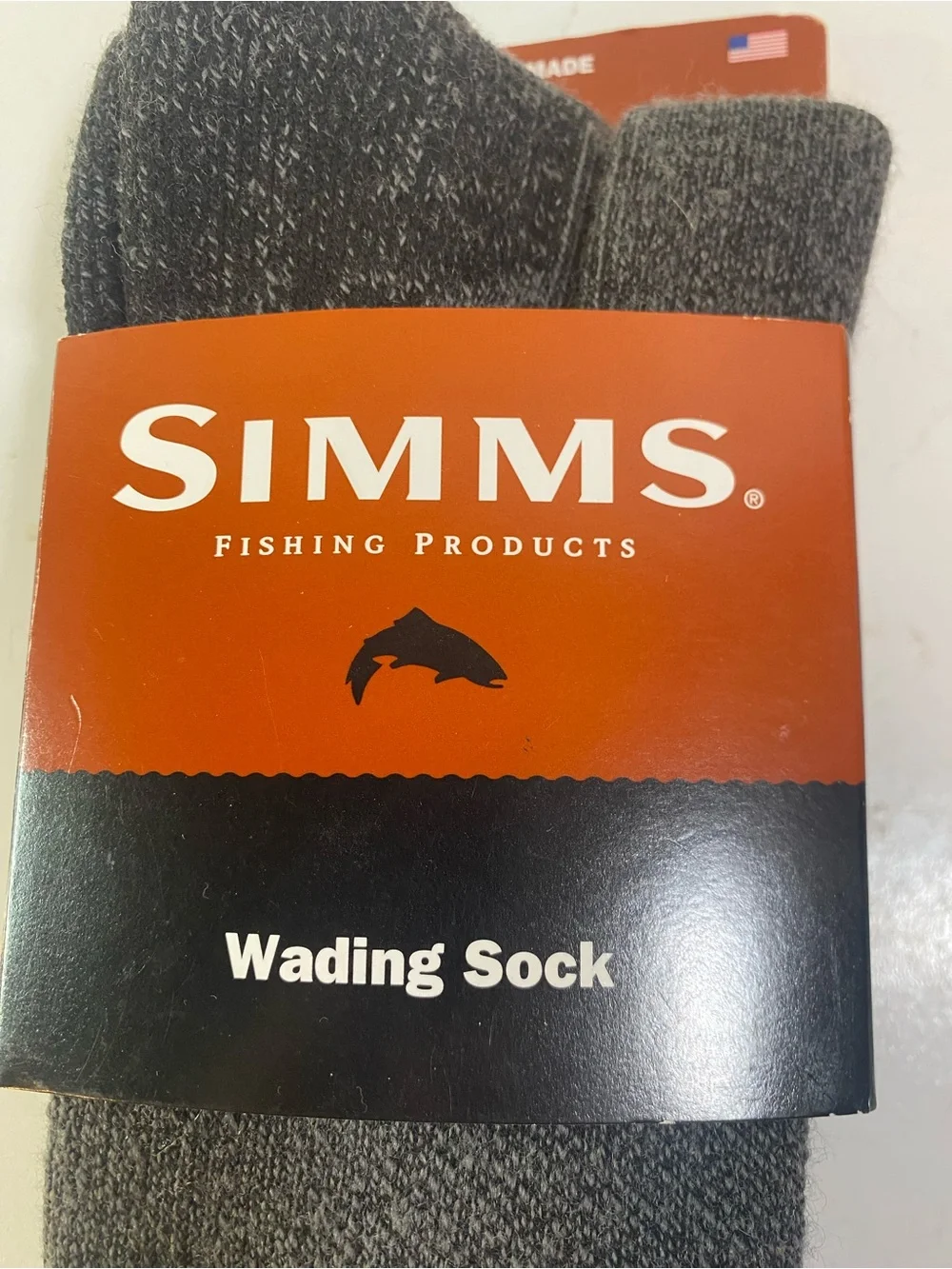 New Simms Fishing Products Charcoal Gray Wool Wading Socks Size L